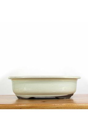 Oval Bonsai Saksısı No.j-4.3-l-beyaz (24cm) (japon) SAK-ITH-SRL-OVL-BEYAZ-NOJ-4.3L