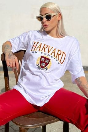 Beyaz Hrvrd Nakışlı Tshirt 41502