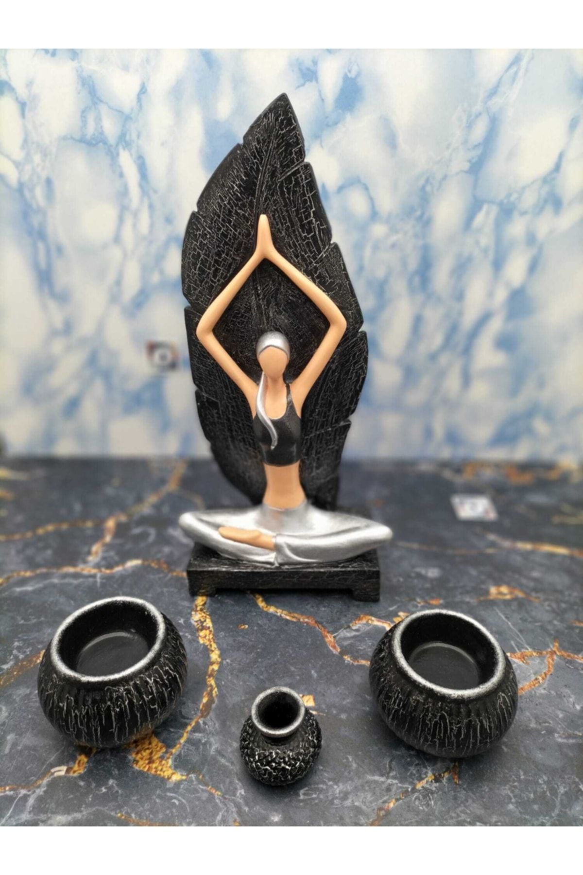 Damla Hediyelik Yoga Yapan Kız Tütsülük Ve Mumluk Dhyykçatlatma Gümüş