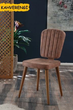 Legno Sandalye - Kahverengi - Ahşap Ceviz Ayak legnoceviz