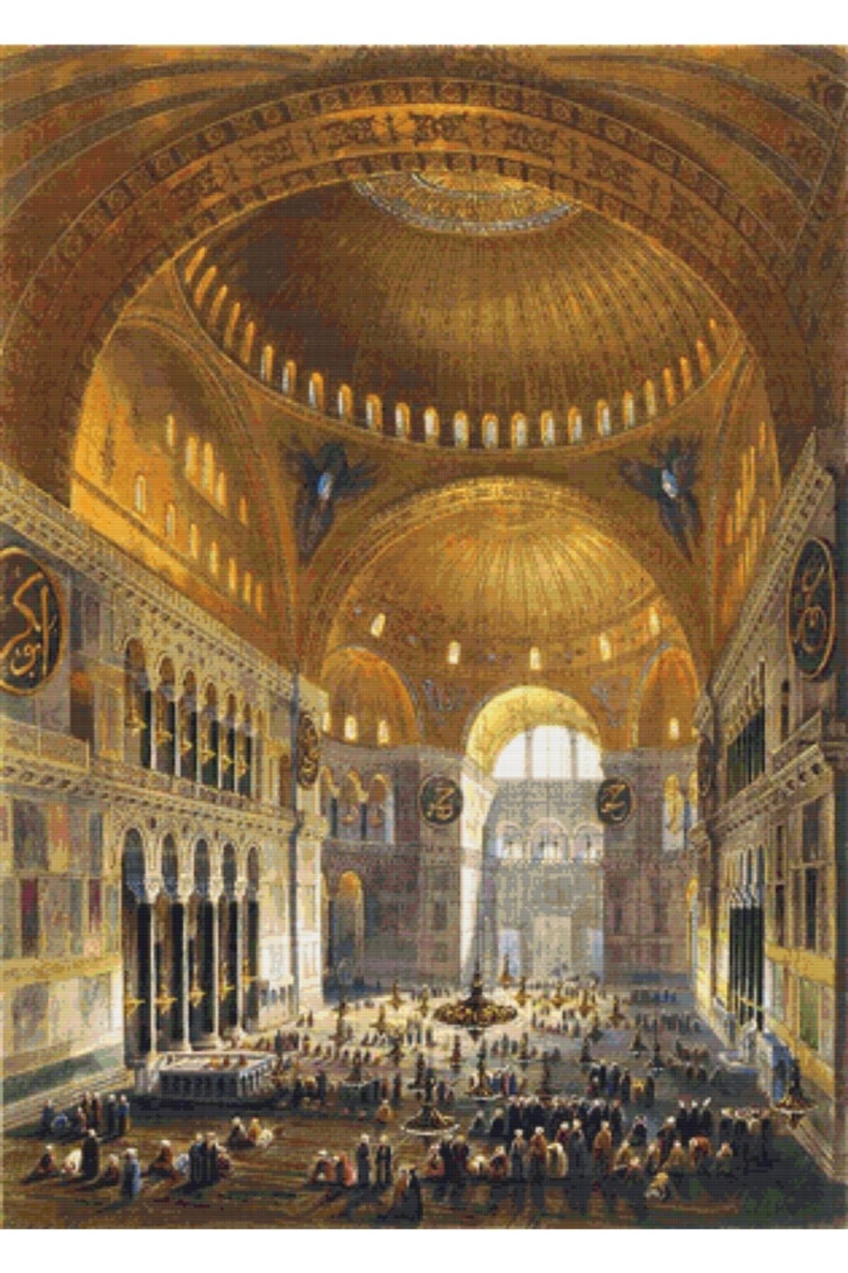 Movas Sanat Ayasofya - Gaspare Fossati Elmas Mozaik Tablo / Mozaik Puzzle 40x55cm E2020609