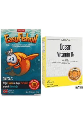 Omega 3 Çiğnenebilir 30 Jel Tablet Ve Ocean Vitamin D3 600ıu Sprey 20 ml EasyFishoilOrzax9