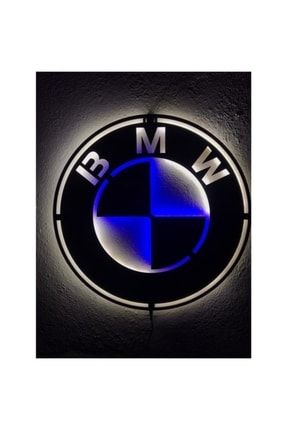 Bmw Logo Dekoratif Led Işıklı Ahşap Tablo ltatasarım030