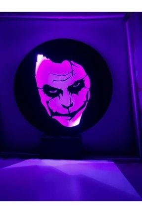 Joker Temalı Ahşap Led Işıklı Masaüstü Tablo ltatasarım738