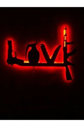 Love Rgb Led Işıklı Ahşap Mdf Dekoratif Tablo ltatasarım108