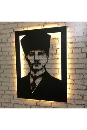 Ataturk Ledli Ahşap Tablo ltatasarım1241
