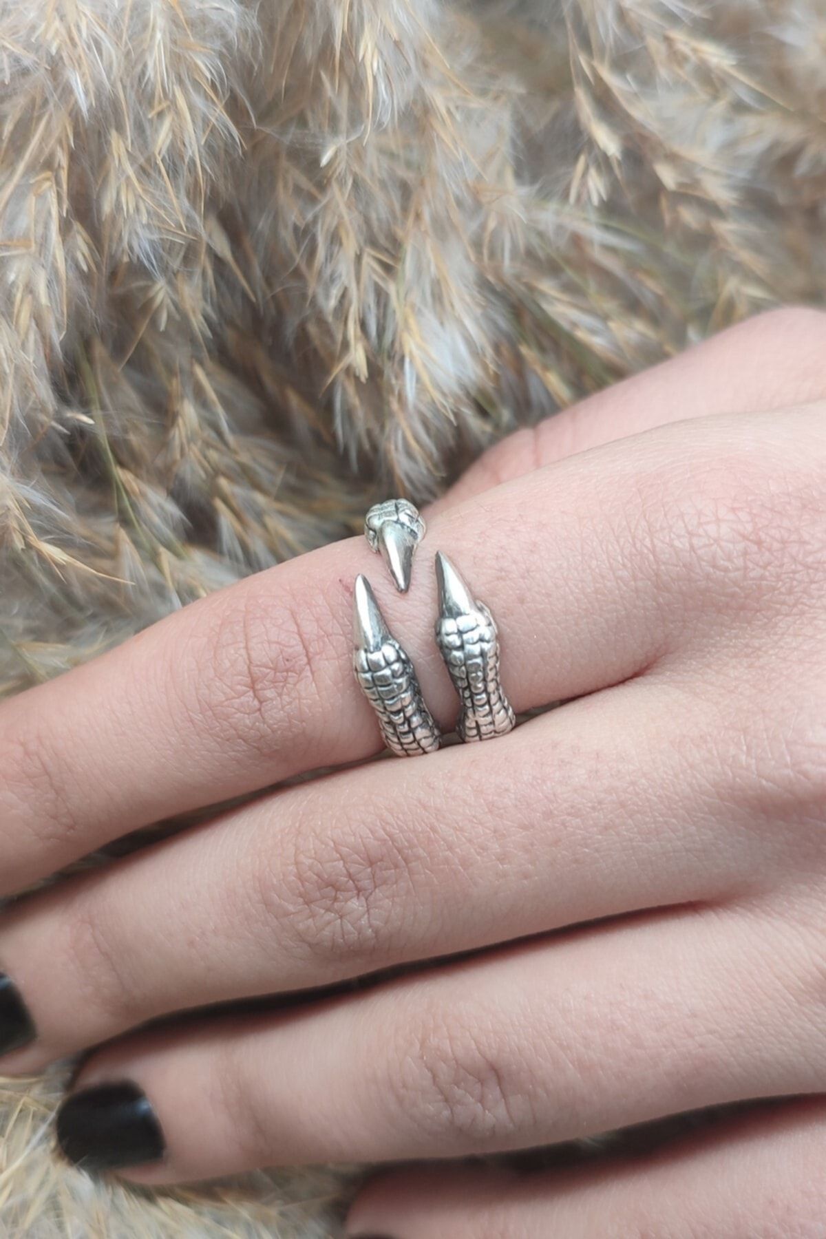 Silver cheap claw ring