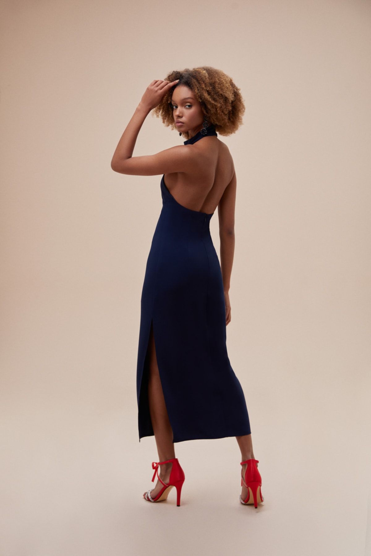 Missguided navy 2025 prom dress
