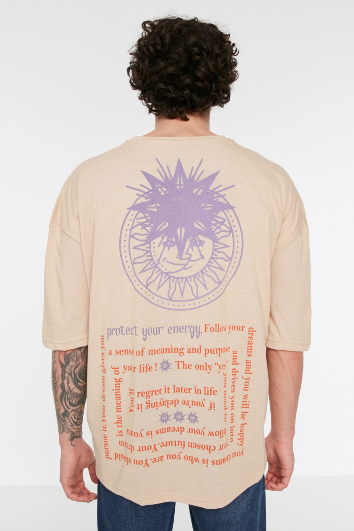 Trendyol Collection T-Shirt Beige Oversized
