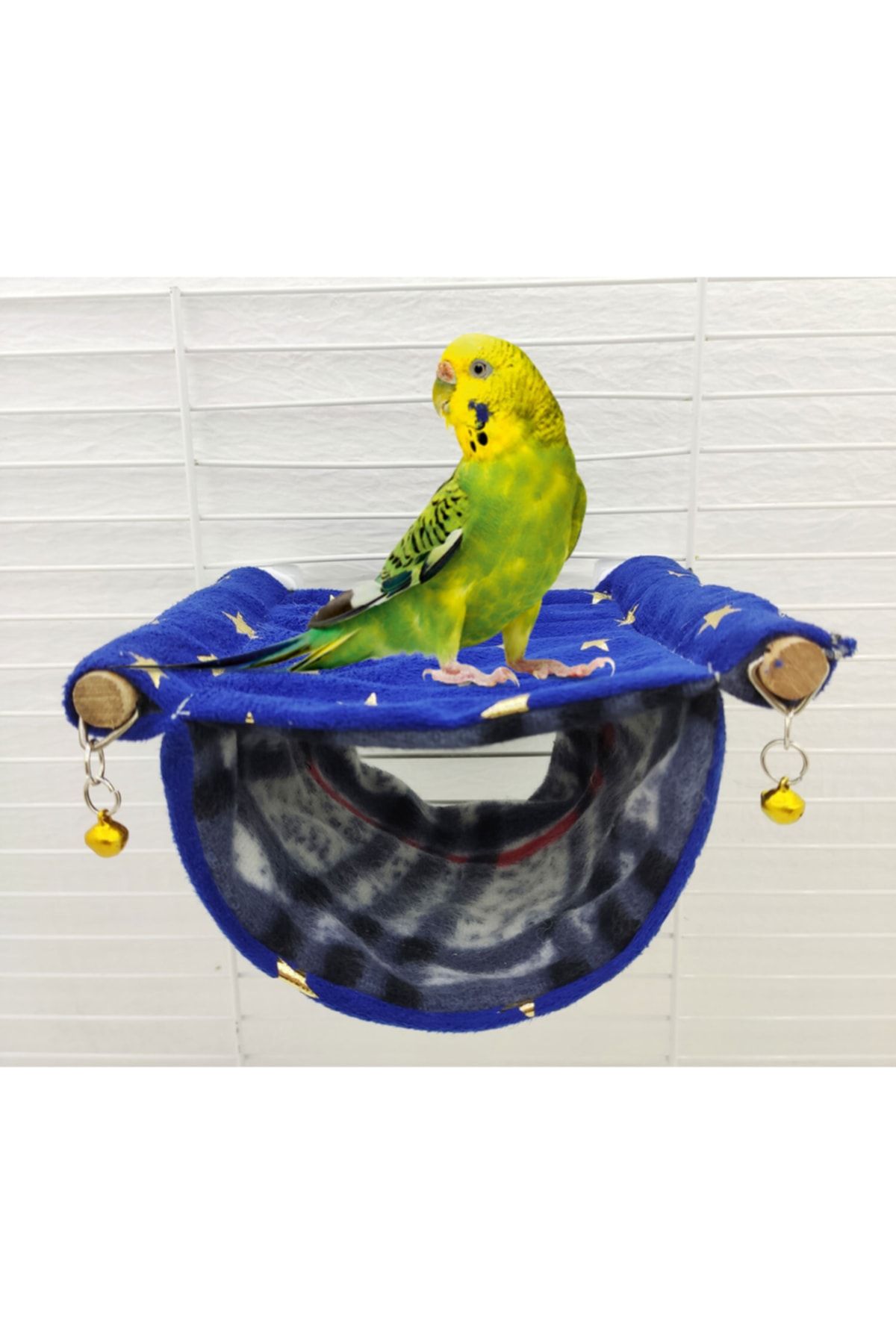 ozzipetshop Muhabbet Kuşu İki Katlı Uyku Eğlenceli Kuş Yastığı Yıldızlı