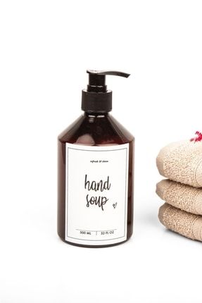 Amber Kahverengi Cam Görünümlü Şişe El Sabunu Hand Soap 500 Ml 82