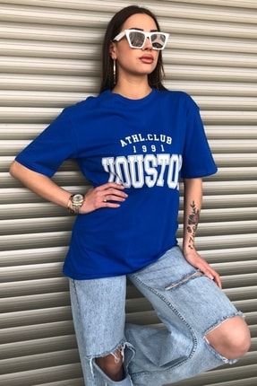 Oversize Houston Baskılı Kadın Tshirt hou001