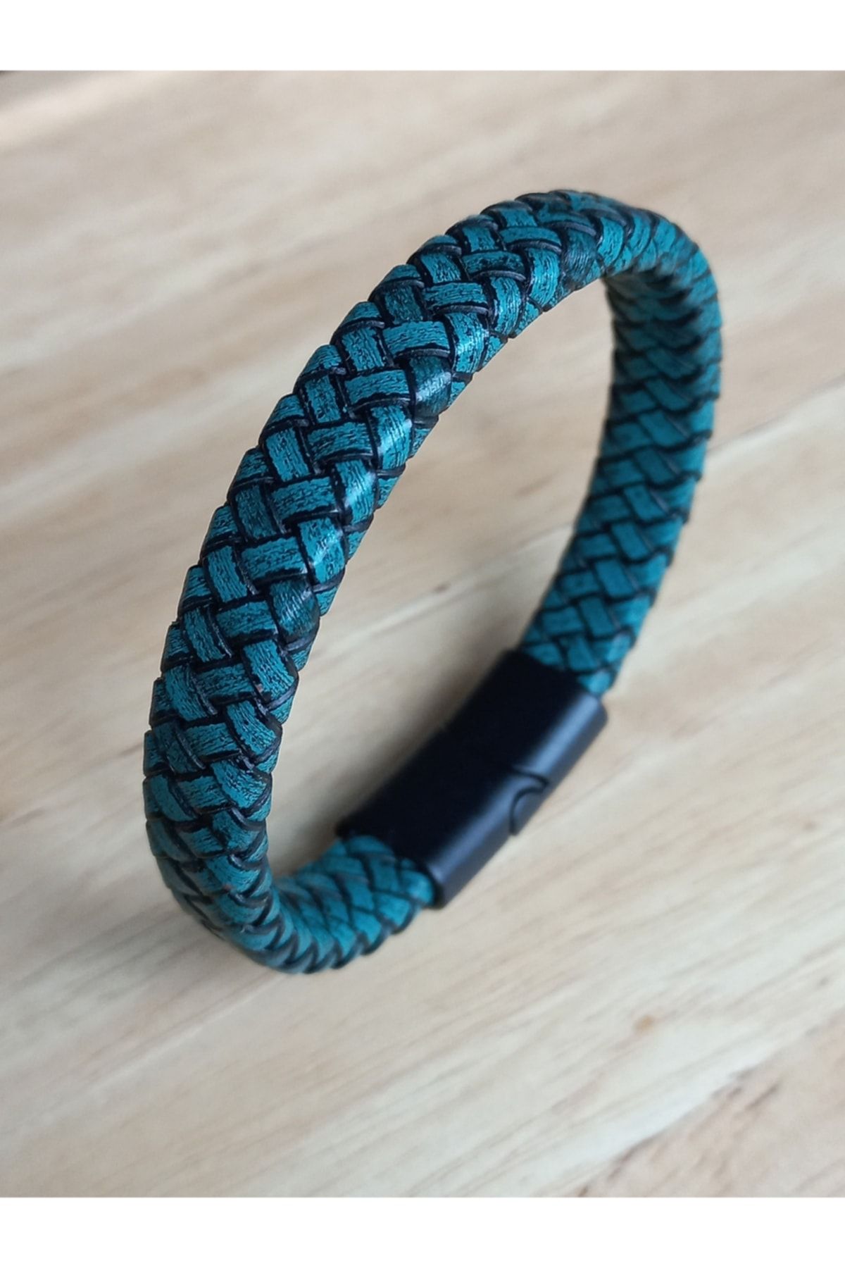 Braided genuine leather hot sale bracelet