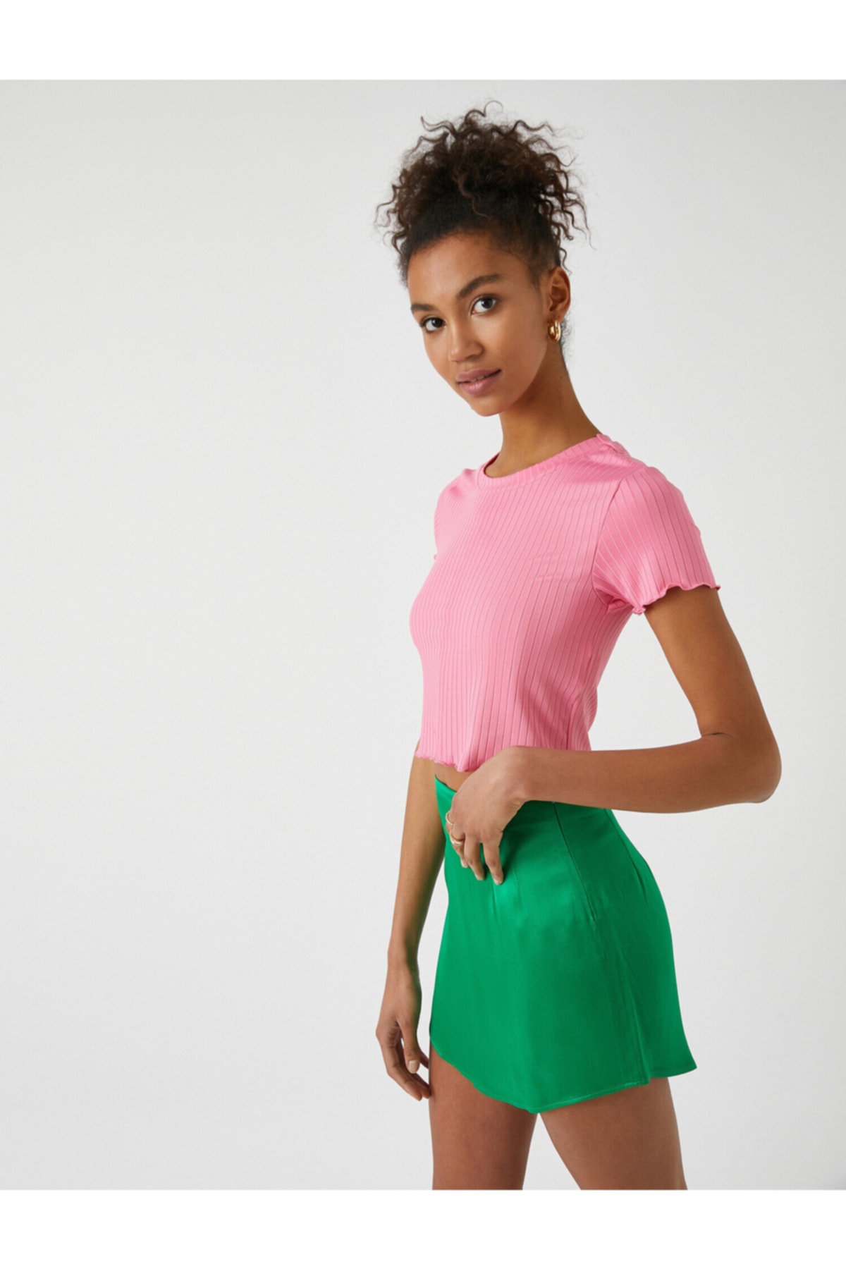 Koton T-Shirt Rosa Figurbetont Fast ausverkauft