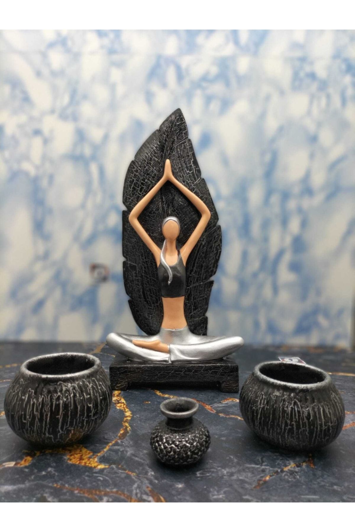 Damla Hediyelik Yoga Yapan Kız Tütsülük Ve Mumluk Dhyykçatlatma Gümüş