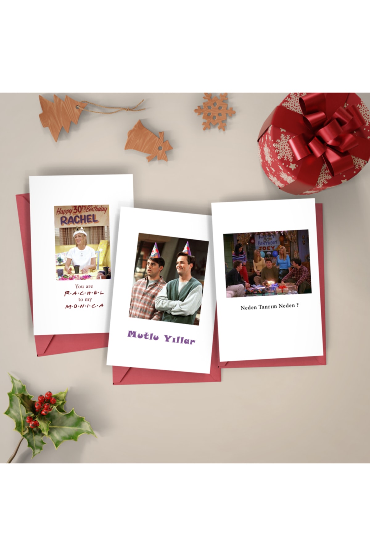 Atölye Merdiven Friends 3'lü Doğum Günü Kartı Hediye Seti