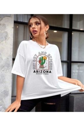 Unisex Oversize Arizona Baskılı T-shirt 354717