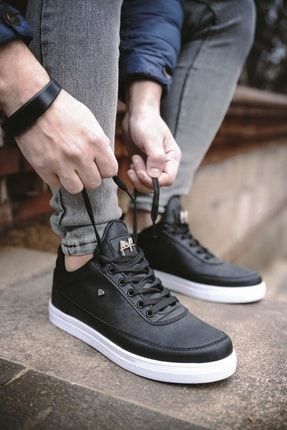 Siyah - Frist Kalın Taban Erkek Sneaker filling011esy