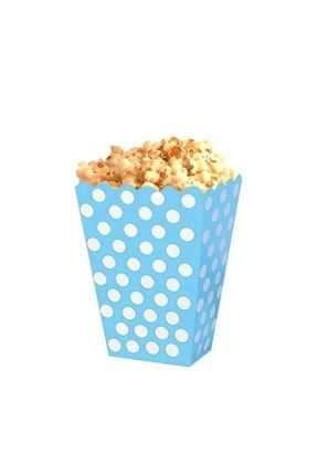 Mavi Puantiyeli Popcorn Mısır Cips Kutusu 8 Adet 35,24022201