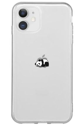 Iphone 11 Panda Desenli Desenli Şeffaf Silikon Telefon Kılıfı miskinpanda_173