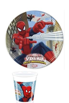 Spider Man Doğum Günü Örümcek Adam Tabak Bardak Seti 8 Kişilik Parti Aksesuarı spidermantabakbardak