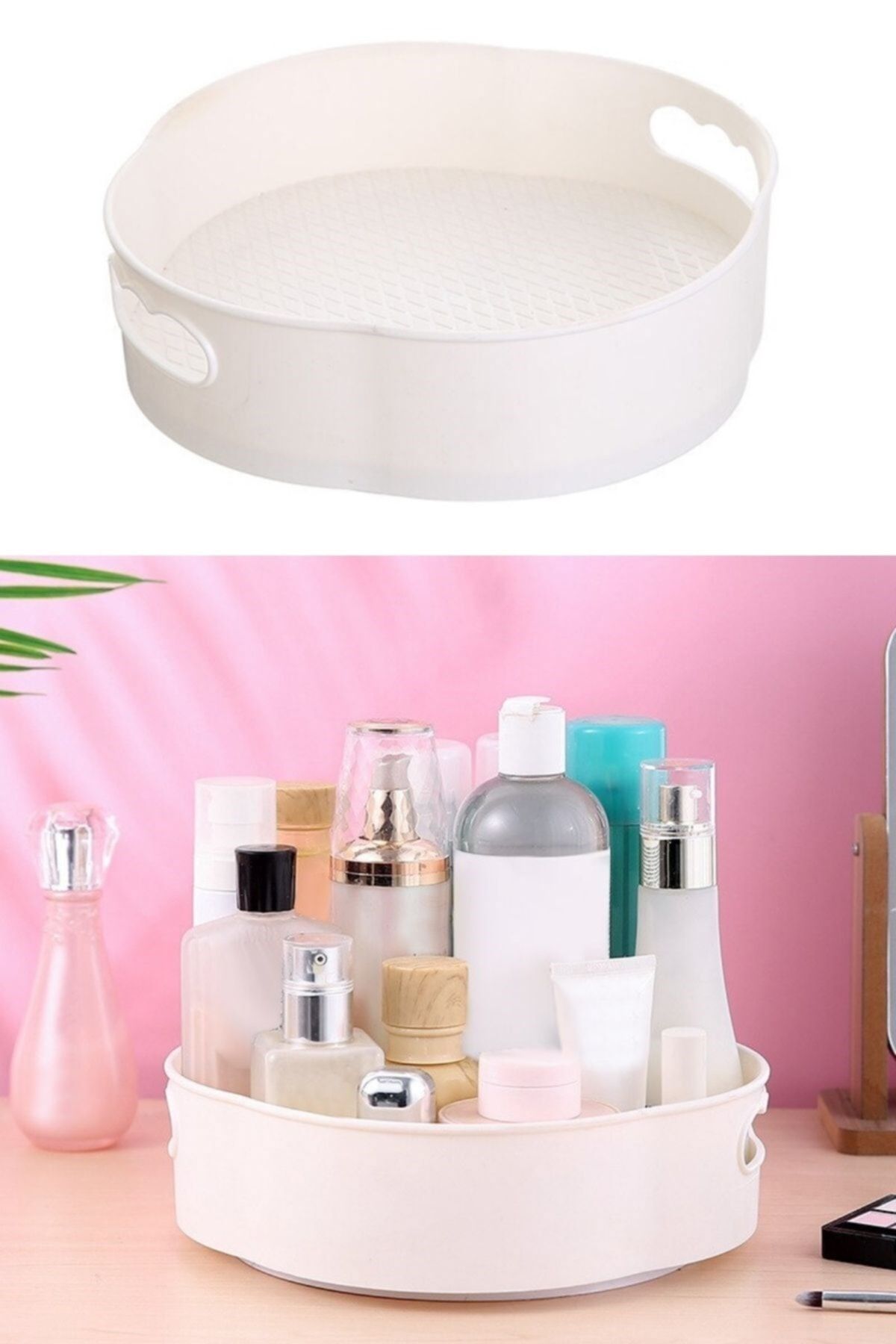 Buffer-3 Pieces 360 Degree Rotatable Round Tray Formed Presentation and Service Organizer Table 2