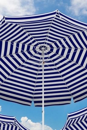 Plaj Ve Havuz Şemsiyesi Pamuklu 1m'lik PAMUKLU ŞEMSİYE MAVİ BEYAZ