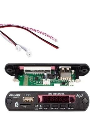 Class Bluetoothlu Araç Oto Teyp Aux Usb Sd Mikrofonlu Dönüştürücü Çevirici Mp3 Modülü Board Karttır PRA-1795747-2334