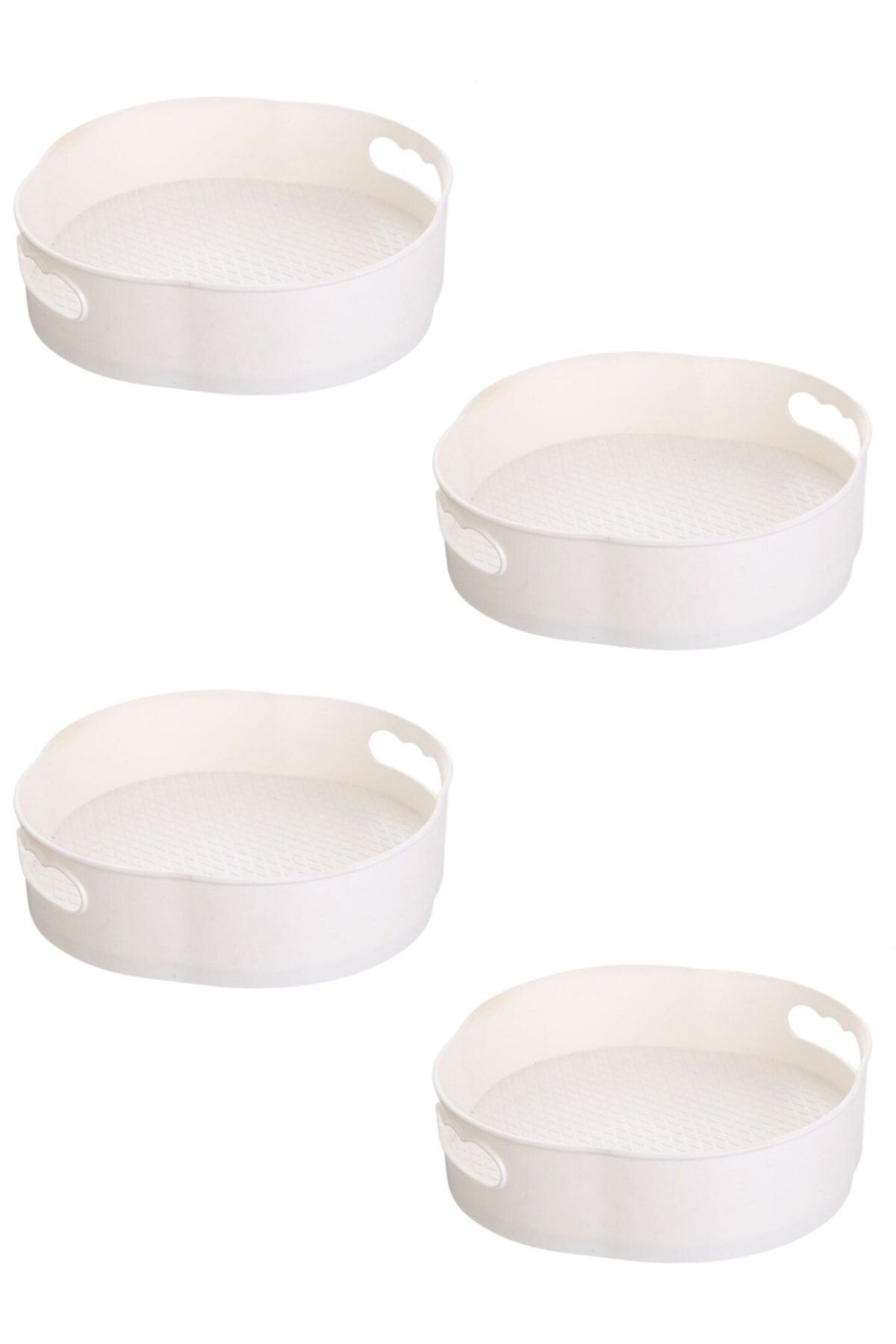 Buffer-® 4 Pieces 360 Degree Rotatable Round Tray Formed Presentation and Service Organizer Table 1