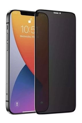 Iphone 12 Pro Max Uyumlu Full Hayalet Kırılmaz Cam Privacy Siyah 12PROMAXHYLT