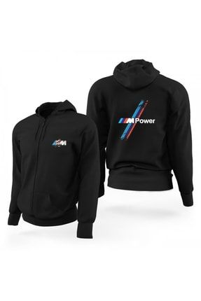 Bmw M Power Limited Edition Siyah Fermuarlı Kapşonlu Sweatshirt LE0108