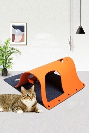Kedi Tüneli Evi Kedi Yatağı Kulubesi Kedi Oyuncak Tüneli 50x70 Cm UTSRM0047