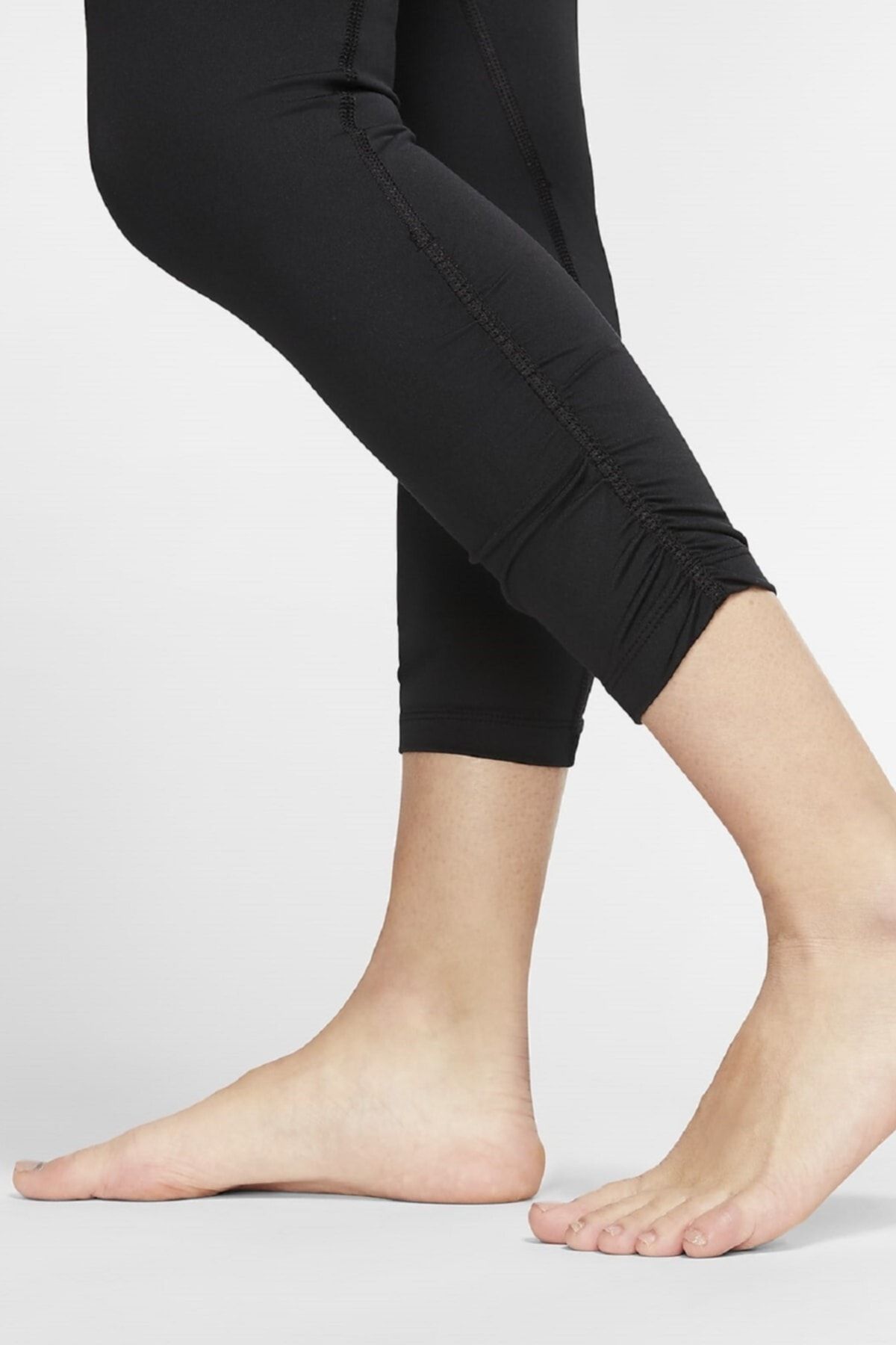 Nike Yoga Ruched High Rise Leggings Yüksek Belli Siyah Tayt Fiyatı,  Yorumları - Trendyol