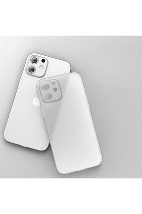 Iphone 12 Pro Max Uyumlu 0,2 mm Pp Buzlu Ultra İnce Sert Silikon Kamera Korumalı Kılıf Şeffaf PP.Buzlu.12PM