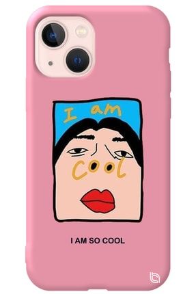 Iphone 13 Pembe Renkli Premium Içi Kadifeli Cool Desenli Silikon Telefon Kılıfı cool_195
