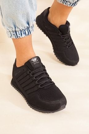 Siyah - Ortopedik Kaymaz Düz Taban Kadın Günlük Yürüyüş Spor Ayakkabı M-P-O-RTPDK-YRYŞ-0084