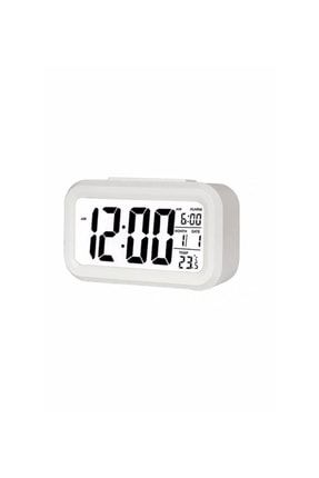 Dijital Alarmlı Masa Saati Lcd Ekran Çalar Saat Termometreli 2132