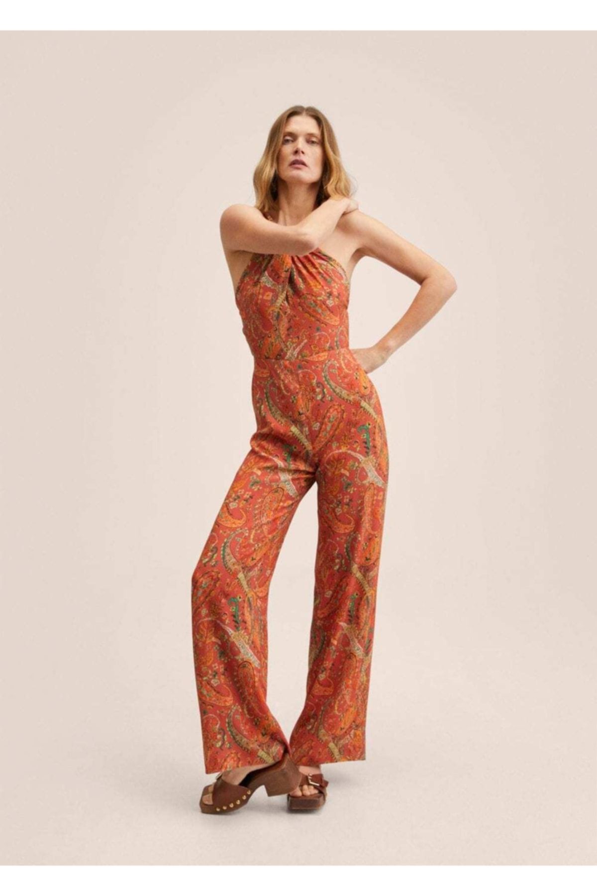 Red jumpsuit mango clearance