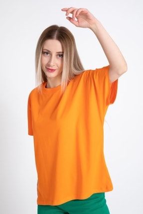 Kadın Oversize Oranj Tshirt 4489