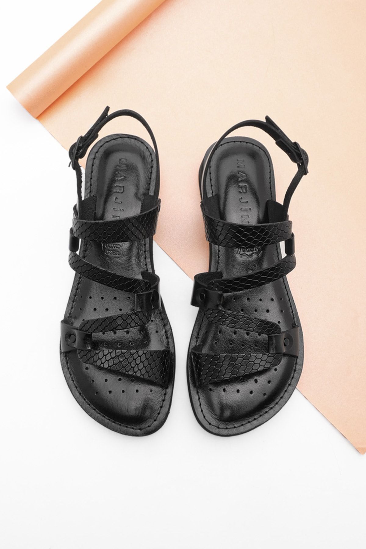 Very black sandals store