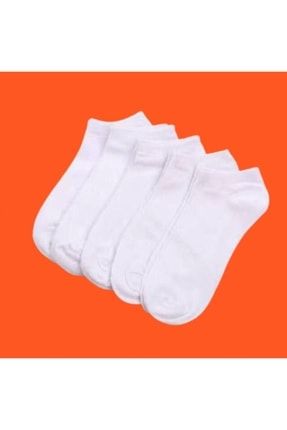 Unisex Beyaz Yazlık Patik Çorap 5 'li ZD-1002