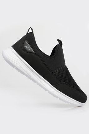 Unisex Ortopedik Hafif Esnek Rahat Spor Sneaker Ayakkabı Siyah Beyaz Freemax.1612-2