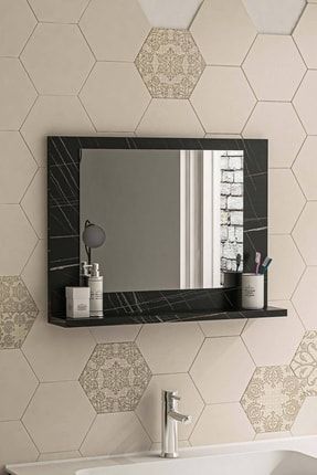 Modena 60x45cm Sonata Raflı Banyo Aynası Dresuar Hol Koridor Duvar Salon Wc Ofis Yatak Odası Ayna MODENA-60x45CM-RAFLI-BANYO-DOLAP