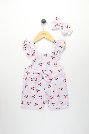 Çiçek Desenli Bandanalı Dar Kalıp Bebek Elbise G1032
