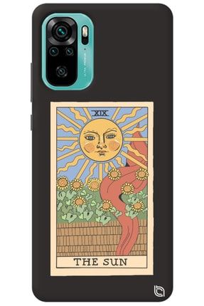 Xiaomi Redmi Note 10s Siyah Premium Içi Kadife Tarot Sun Desenli Silikon Telefon Kılıfı tarotthesun2_189