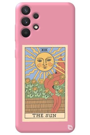 Samsung A32 Pembe Premium Içi Kadife Tarot Sun Desenli Silikon Telefon Kılıfı tarotthesun2_178