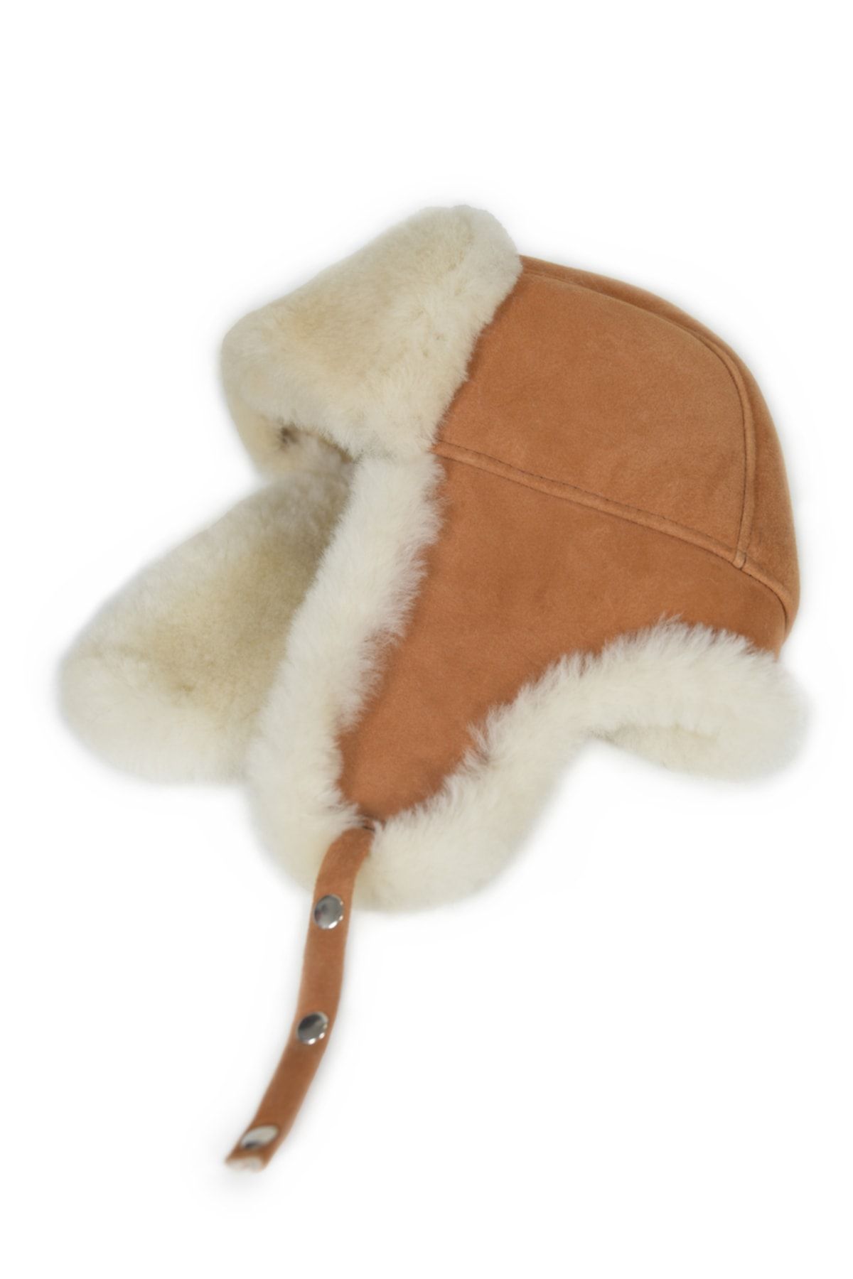 Mumcu's Leather Kışlık Hakiki Süet Deri Kürklü Ushanka Pilot Unisex Şapkası FB10052