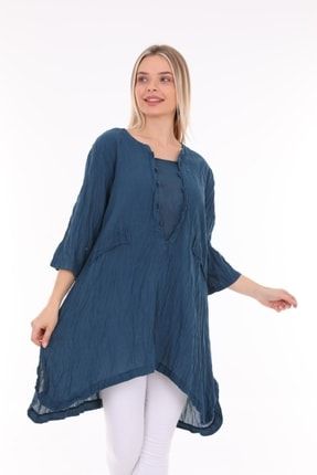 Kadın Petrol Etnik Tunik Elbise Hj2007-36 B355SPX3ZP