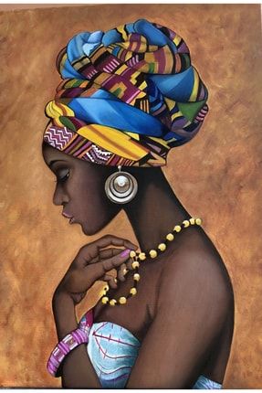 Afrikalı Zenci Kadın Kanvas Tablo kanvasz009