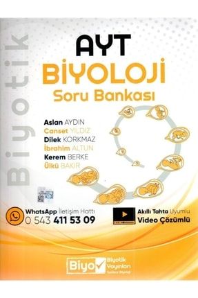 Biyotik Yayınları Yks Ayt Biyotik Biyoloji Soru Bankası - 2022 KDM23553424566503